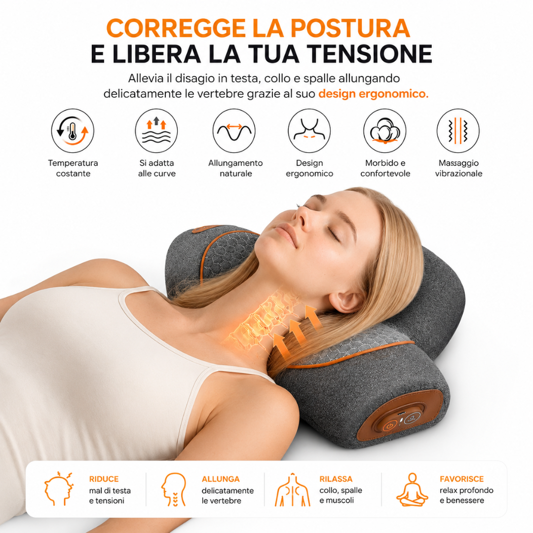 Cuscino Massaggiatore Cervicale 3 in 1