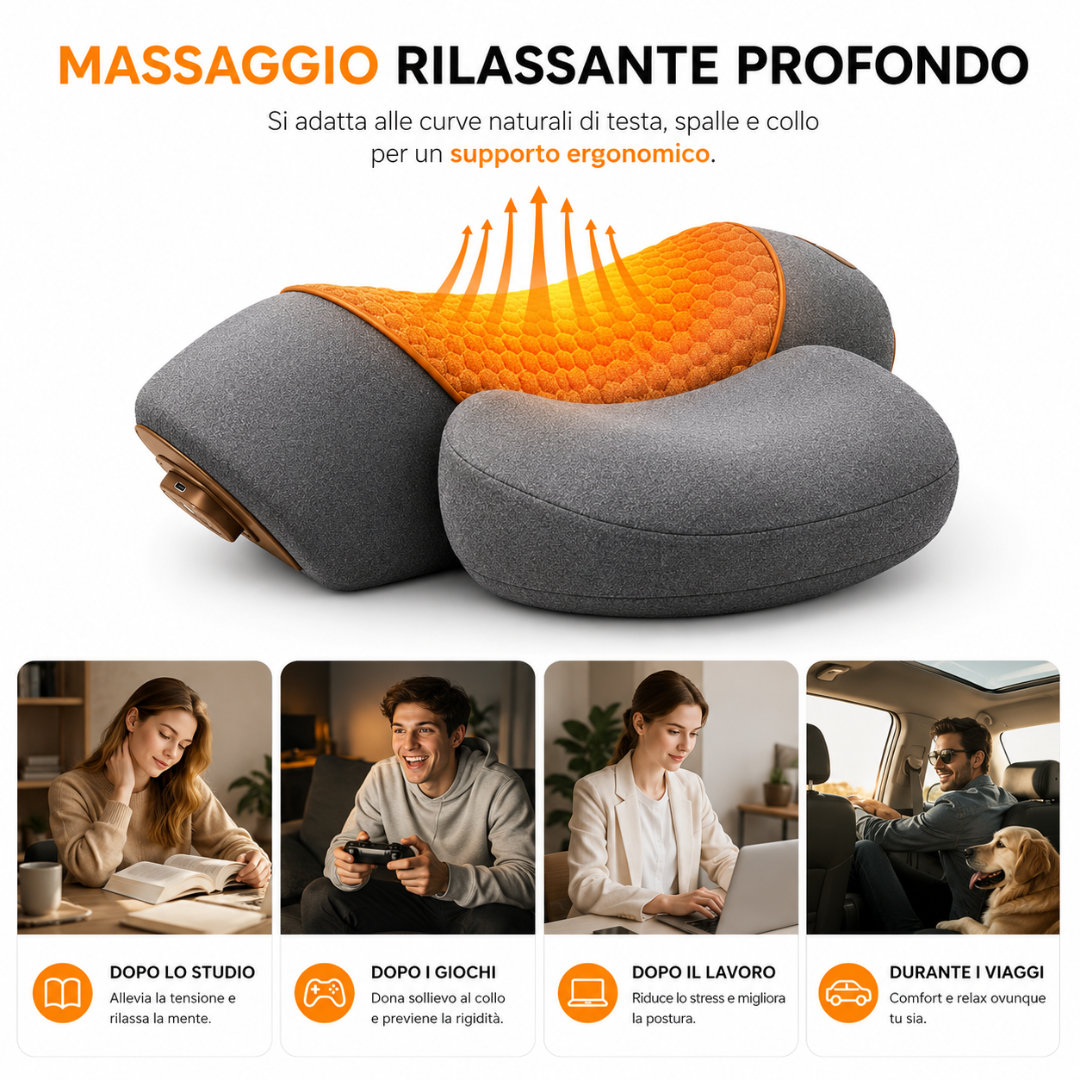 Cuscino Massaggiatore Cervicale 3 in 1